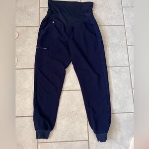 FIGS Zamora Maternity Jogger Scrub Pants Womens S Navy Pockets